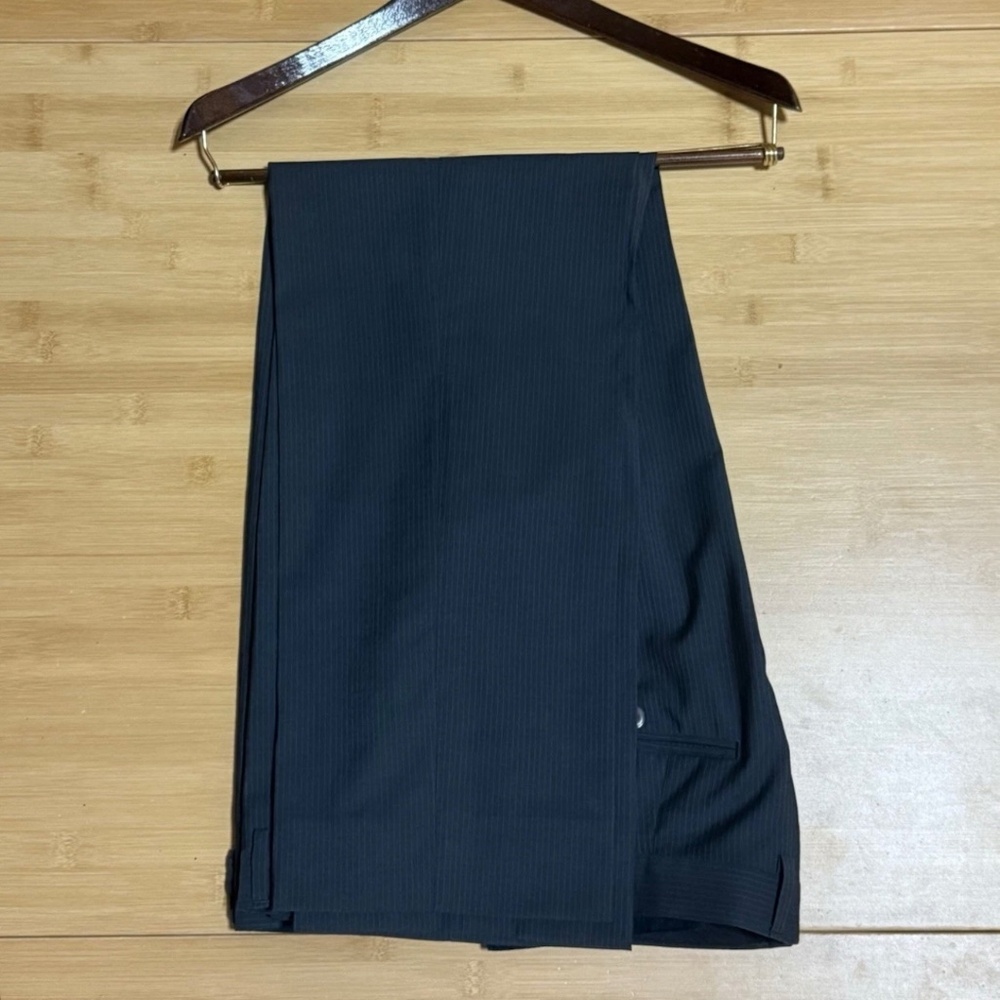 Paul Smith Wool Dress Pants Trousers Charcoal Striped 34